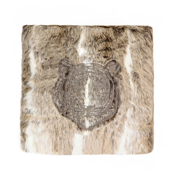 FM1 - Hand embroidered fake fur cushion by MX HOME - view 3